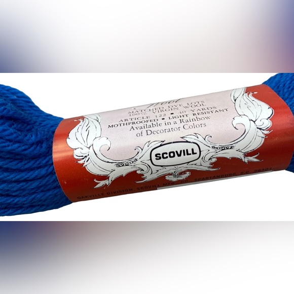 Grotto Blue VTG NOS Scovill Dritz Luxury 100% Virgin Wool Needlepoint 40 Yards - Picture 2 of 6